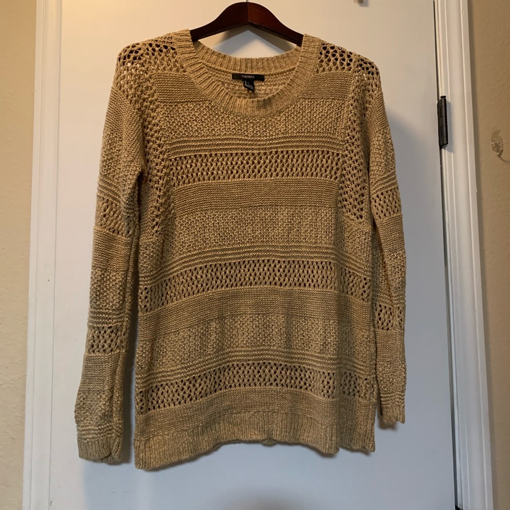 Forever 21 Large Brown/Tan Knit Sweater